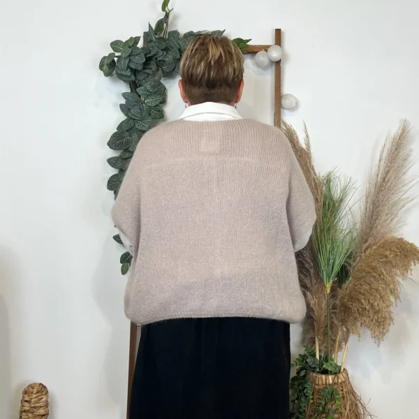 Z083- Gilet boutons fantaisies (Gu) - beige - taille-unique-grande-taille