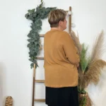 Pull femme manches chauve-souris « Jolies Formes » - camel - taille-unique-grande-taille