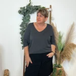 Pull femme manches chauve-souris « Jolies Formes » - gris - taille-unique-grande-taille