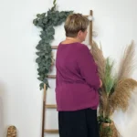 Pull femme manches chauve-souris « Jolies Formes » - violet - taille-unique-grande-taille