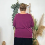 Pull femme manches chauve-souris « Jolies Formes » - violet - taille-unique-grande-taille