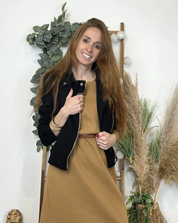 K687- Robe droite (T36-T44) - camel - 44