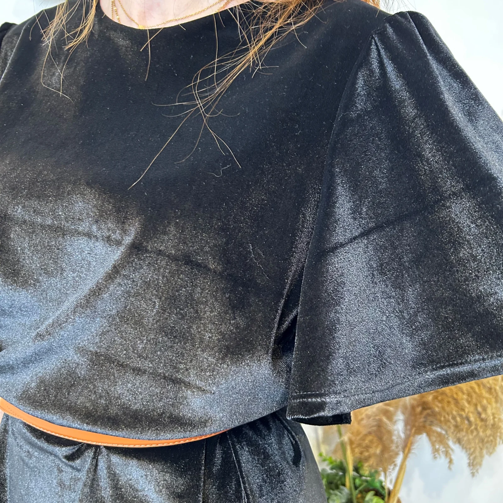 K685- Robe Panne de Velours (Tu) 🇮🇹 - noir - taille-unique