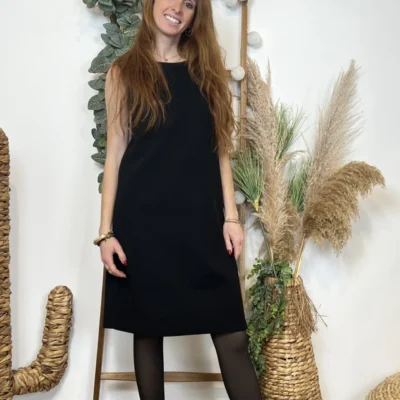 K687- Robe droite (T36-T44) - noir - 44
