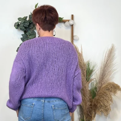 K781- Pull Grosse Maille (Tu) 🇮🇹 - violet - taille-unique