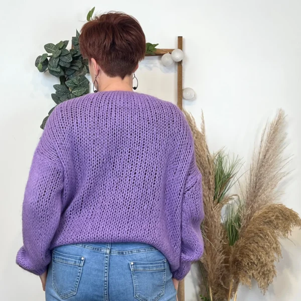 K781- Pull Grosse Maille (Tu) 🇮🇹 - violet - taille-unique