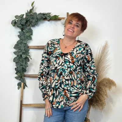 K760- Blouse Maëlle (T36-T40) - vert-emeraude - 38