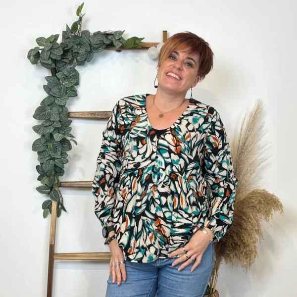 K760- Blouse Maëlle (T36-T40) - vert-emeraude - 38