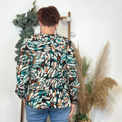 K760- Blouse Maëlle (T36-T40) - vert-emeraude - 38