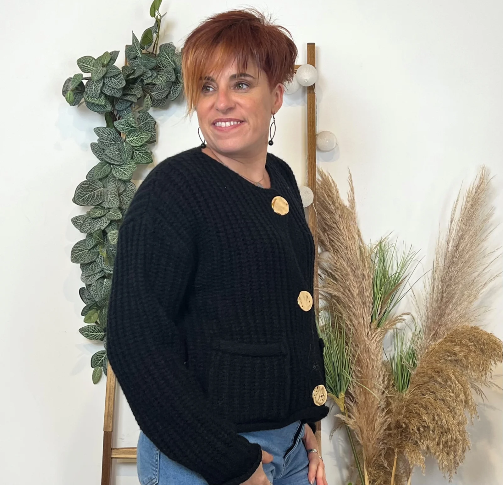 Gilet Grosse Maille (Tu) - noir - taille-unique