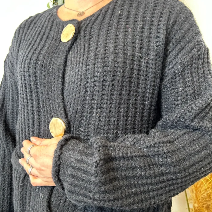 Gilet Grosse Maille (Tu) - noir - taille-unique