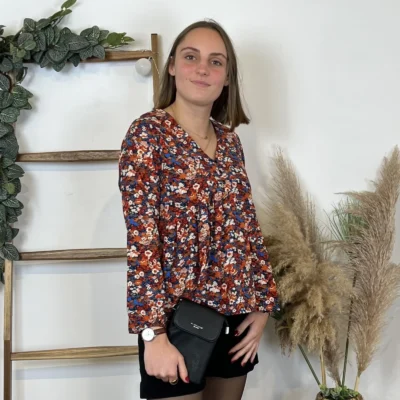 K688- Blouse By.One Liberty (T36-T40) - rouille - 38