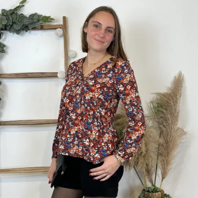 K688- Blouse By.One Liberty (T36-T40) - rouille - 38