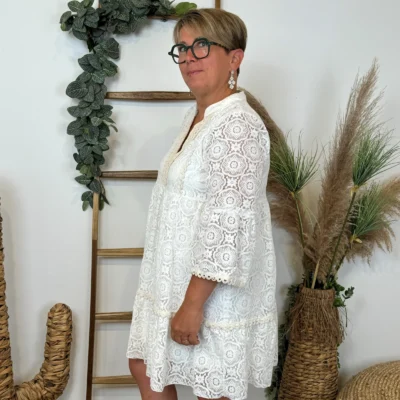 K750- Robe Dentelle - blanc - 40