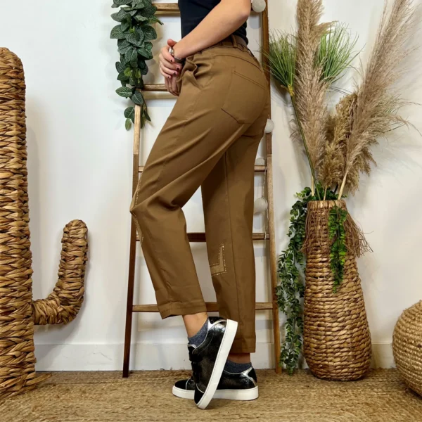 L799- Pantalon stretch L.O.(tu) 🇮🇹 - camel - taille-unique