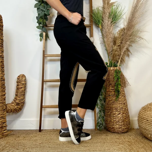 L799- Pantalon stretch L.O.(tu) 🇮🇹 - noir - taille-unique