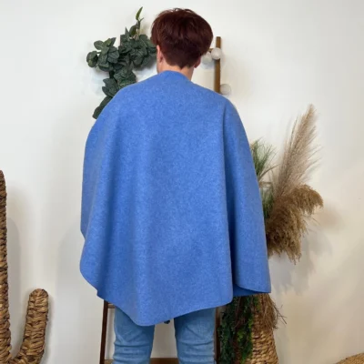 K684- Poncho élégant (Tu) - bleu-jeans - taille-unique