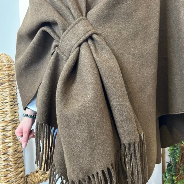 K684- Poncho élégant (Tu) - marron - taille-unique