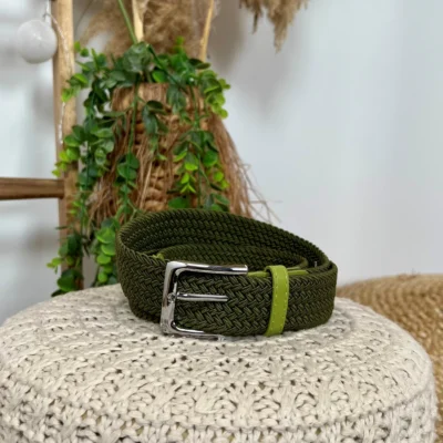 V697- Ceinture élastiquée - kaki - taille-unique-grande-taille