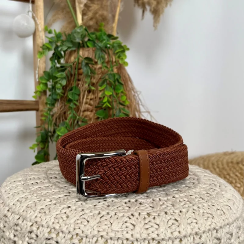 Ceinture élastiquée - marron - taille-unique-grande-taille