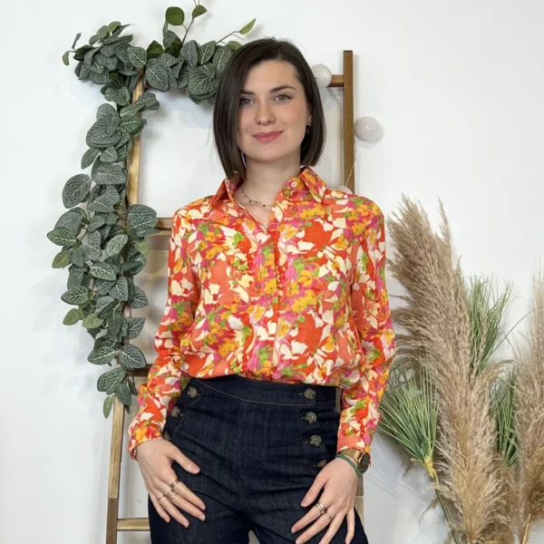 K641 - Chemise Tropical "ByOne" (T36-T40) - corail - 38