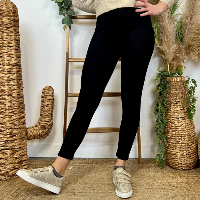Legging femme côtelé doublé polaire « Tendance » T36-T42 - noir - 42