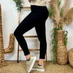 Legging femme côtelé doublé polaire « Tendance » T36-T42 - noir - 42