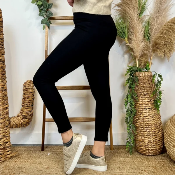 L800- Legging Doublé Polaire - noir - 42