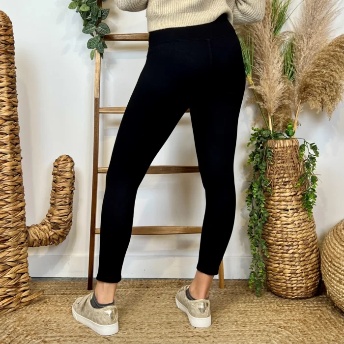 Legging femme côtelé doublé polaire « Tendance » T36-T42 - noir - 42