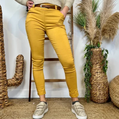 L799- Pantalon Stretch (T36-T46) - moutarde - 50