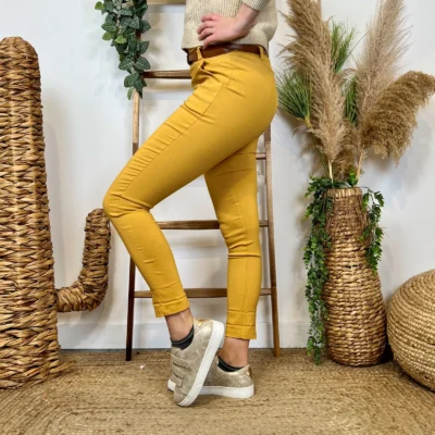 L799- Pantalon Stretch (T36-T46) - moutarde - 50