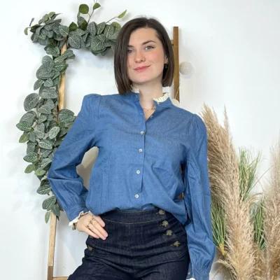 I900- Chemise bi-matière Ycoo (T34-T40) - denim - 40