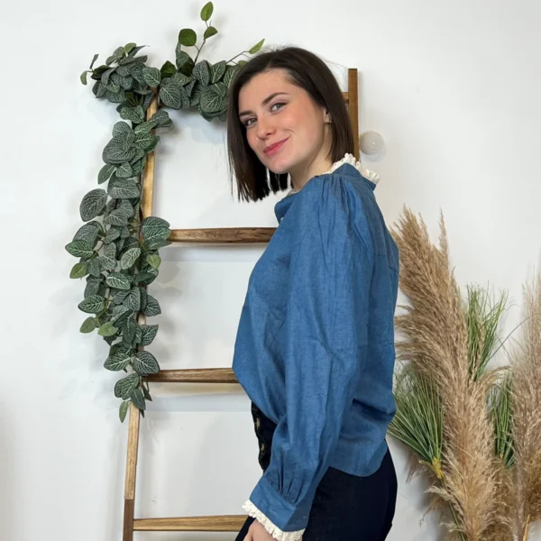 I900- Chemise bi-matière Ycoo (T34-T40) - denim - 40