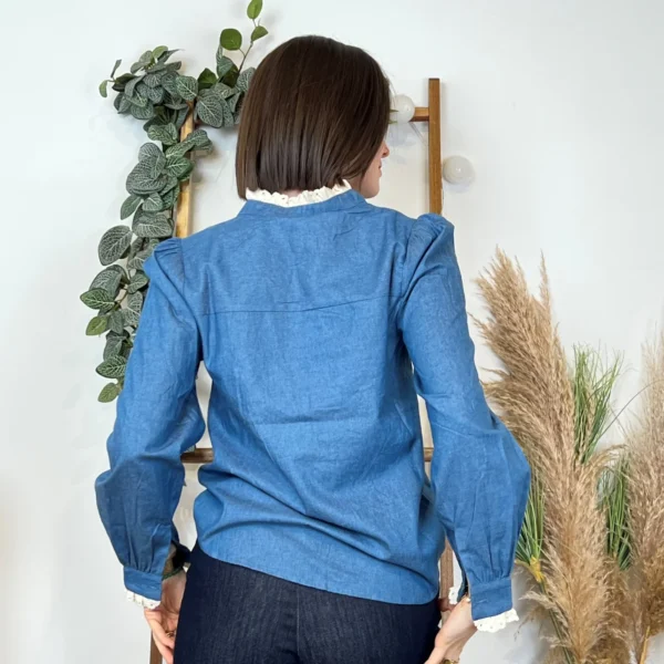 I900- Chemise bi-matière Ycoo (T34-T40) - denim - 40