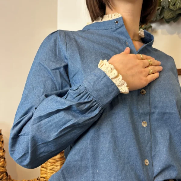 I900- Chemise bi-matière Ycoo (T34-T40) - denim - 40