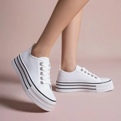 R430- Tennis Plateforme (T36-T41) - blanc - 41