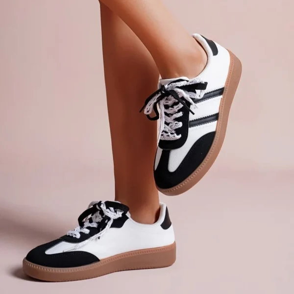 R429- Tennis Basse dentelle (T36-T41) - blanc - 41