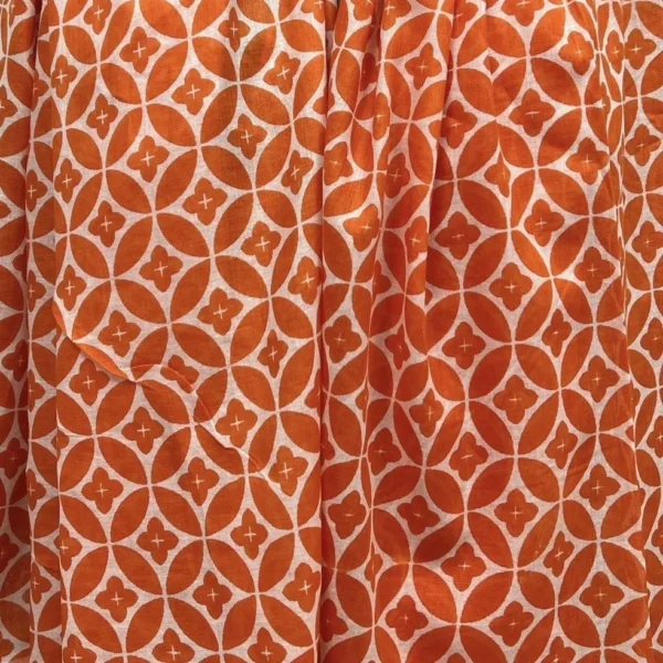 Y513- Foulard imprimé Rosace coton - orange - sans-taille