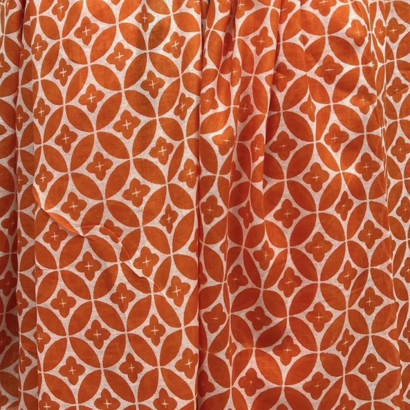 Foulard imprimé Rosace coton - orange - sans-taille