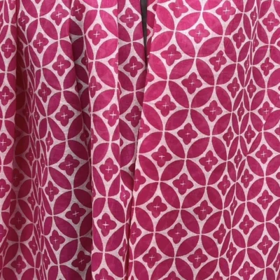 Y513- Foulard imprimé Rosace coton - fuchsia - sans-taille