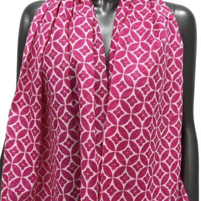 Y513- Foulard imprimé Rosace coton - fuchsia - sans-taille