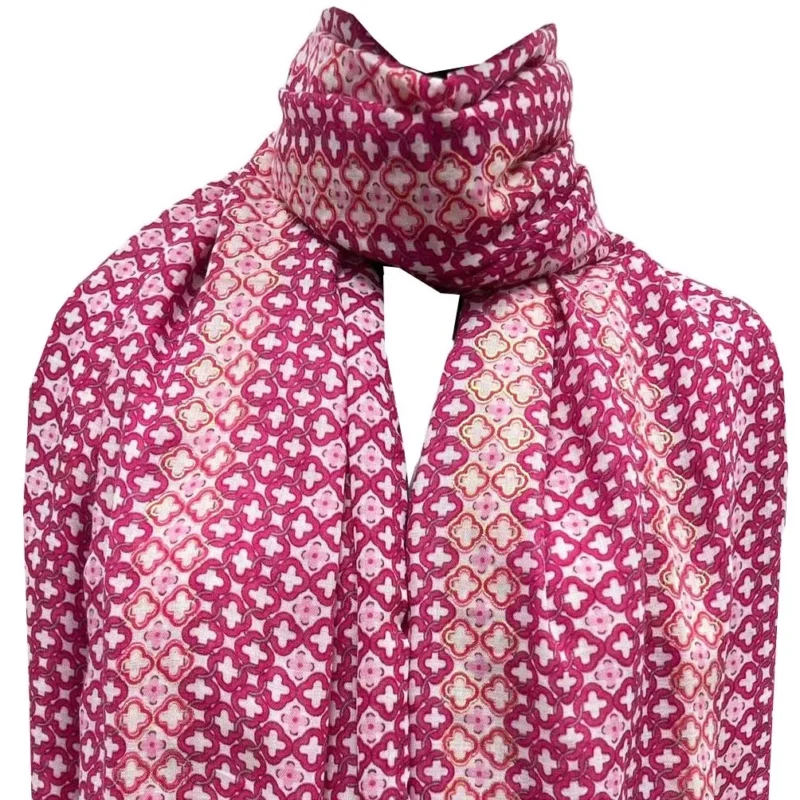 Foulard Monogramme & doré - rose - sans-taille