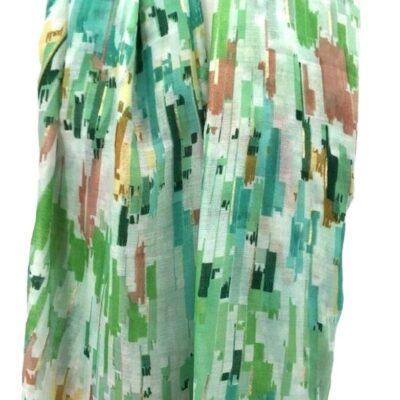 Y519- Foulard Motif Abstrait - vert-anis - sans-taille