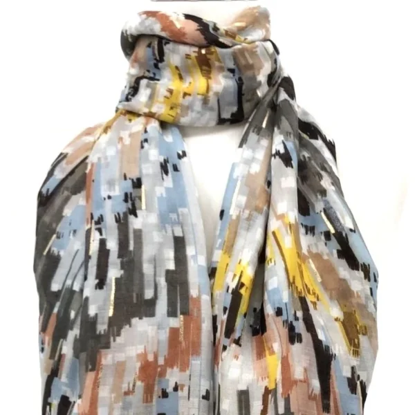 Y519- Foulard Motif Abstrait - gris - sans-taille
