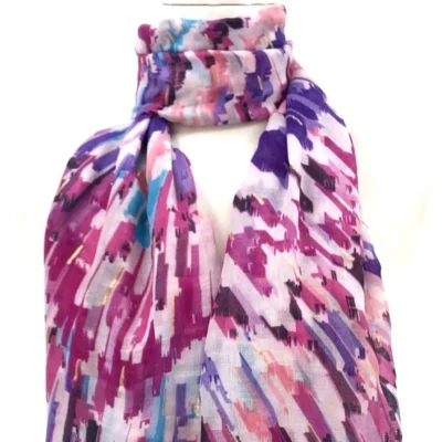 Y519- Foulard Motif Abstrait - violet - sans-taille
