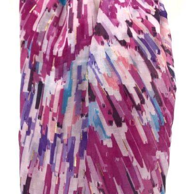 Y519- Foulard Motif Abstrait - violet - sans-taille