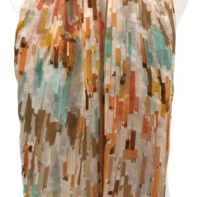 Y519- Foulard Motif Abstrait - orange - sans-taille