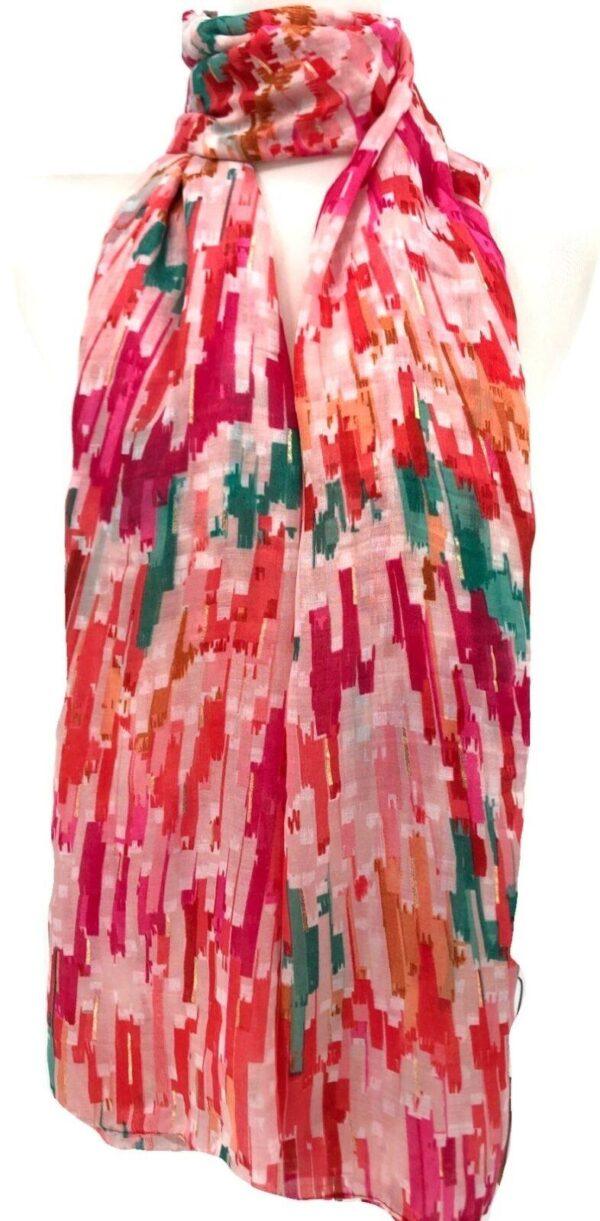 Y519- Foulard Motif Abstrait - fuchsia - sans-taille