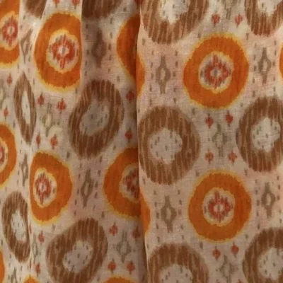 Y521- Foulard Ethnique Pompons - orange - sans-taille