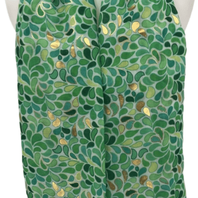 Y516- Foulard Gouttes détails dorés - vert-emeraude - sans-taille
